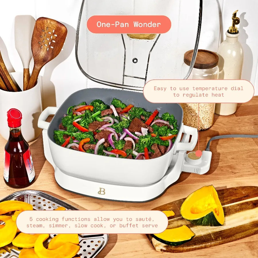 Beautiful By Drew Barrymore 5-in-1 Detachable Ceramic Electric Skillet