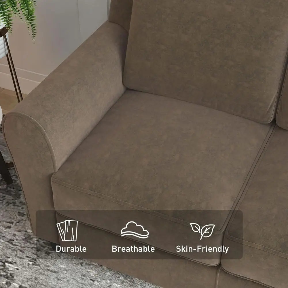 Modern Loveseat Sofa With Thick Cushions For Living Room Comfort
