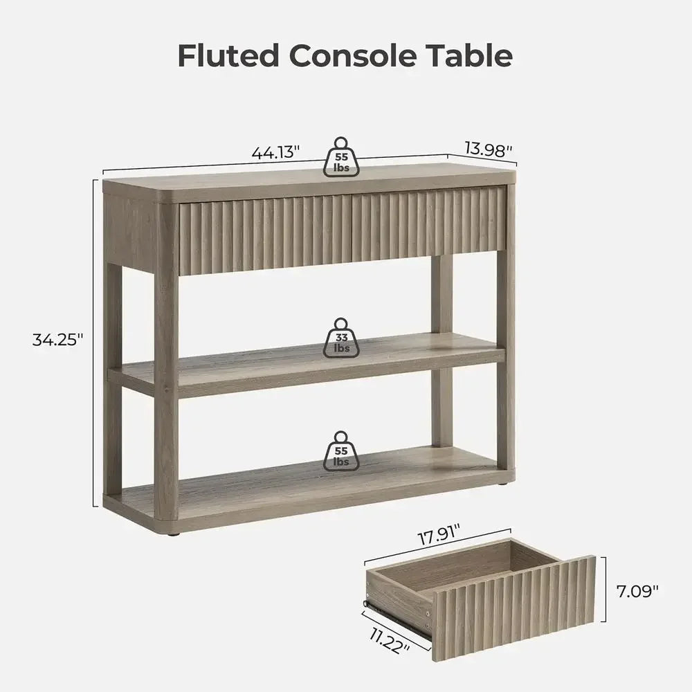 Entryway Table With Storage And 2 Drawers And Shelves