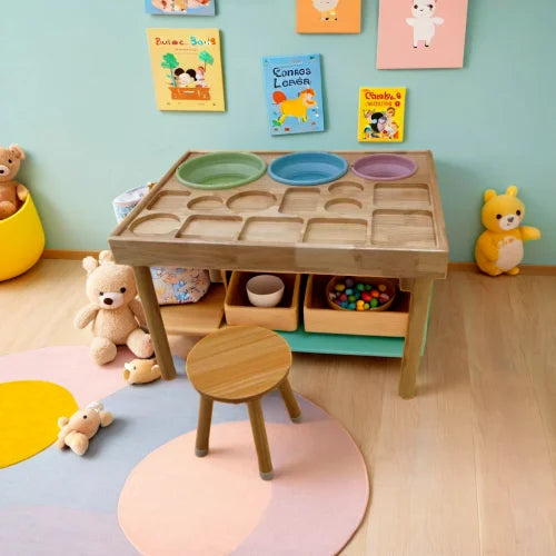 Sensory Toddl er Table Set With Chairs And Double Sided Boards