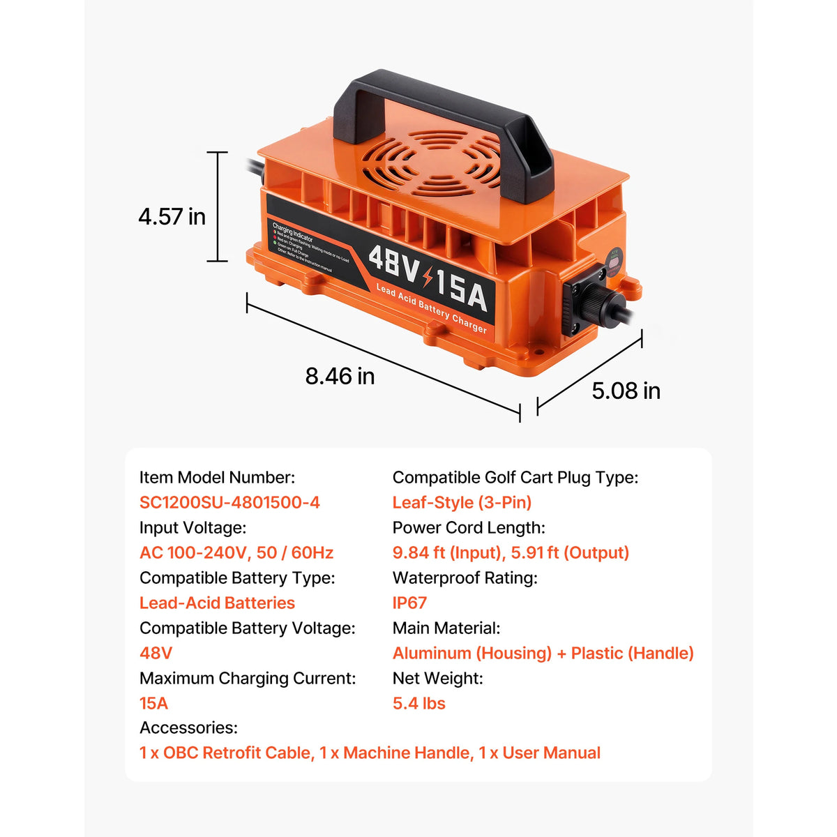 SucceBuy Golf Cart Battery Charger for Club Car Batteries