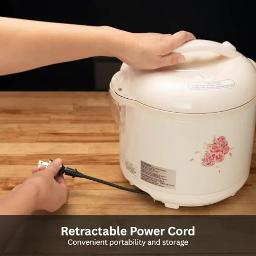 Nonstick Rice Cooker With Retractable Cord And Keep Warm Function