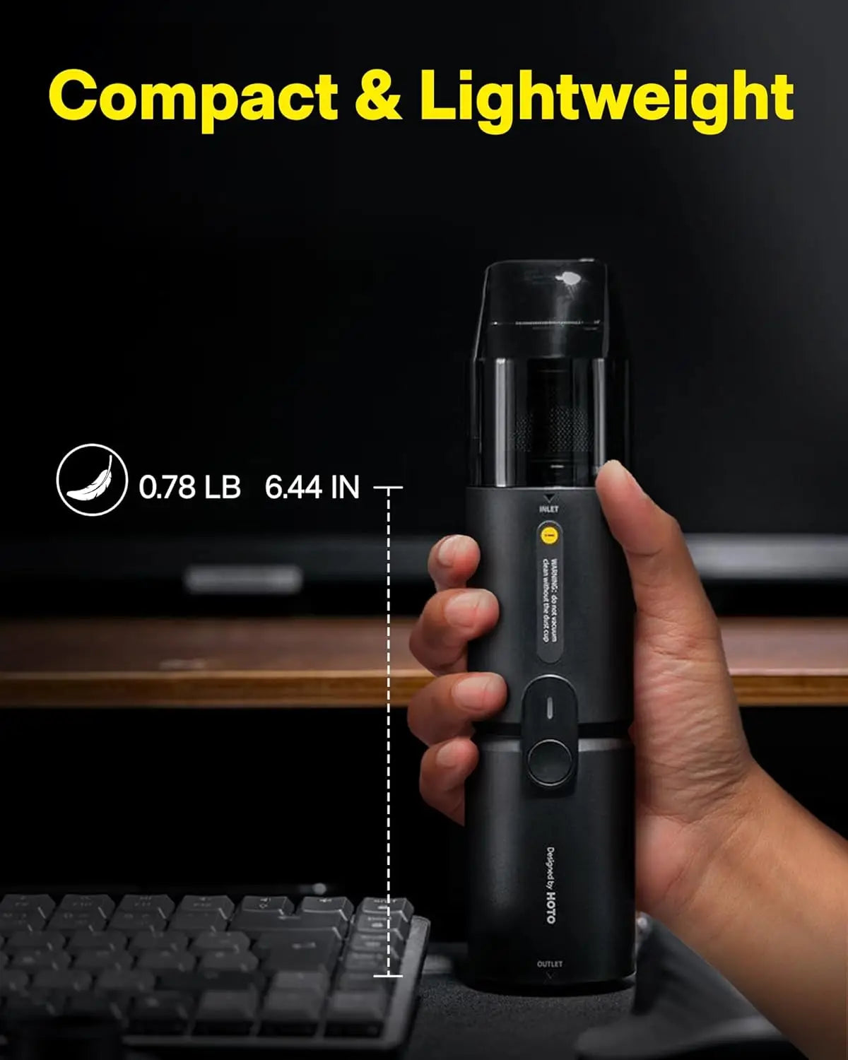 XMSJ Cordless Handheld Vacuum Cleaner 15000Pa Suction Air Duster Desk
