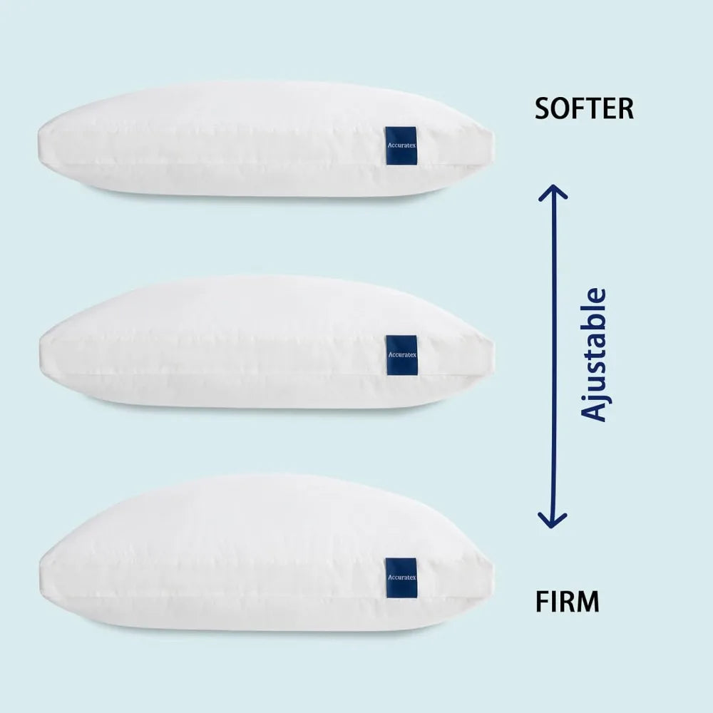 Pillows Set of 2 Hybrid Shredded Memory Foam Adjustable Loft
