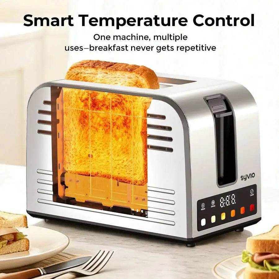 XMSJ Touchscreen Stainless Steel Toaster With 5 Bread Types