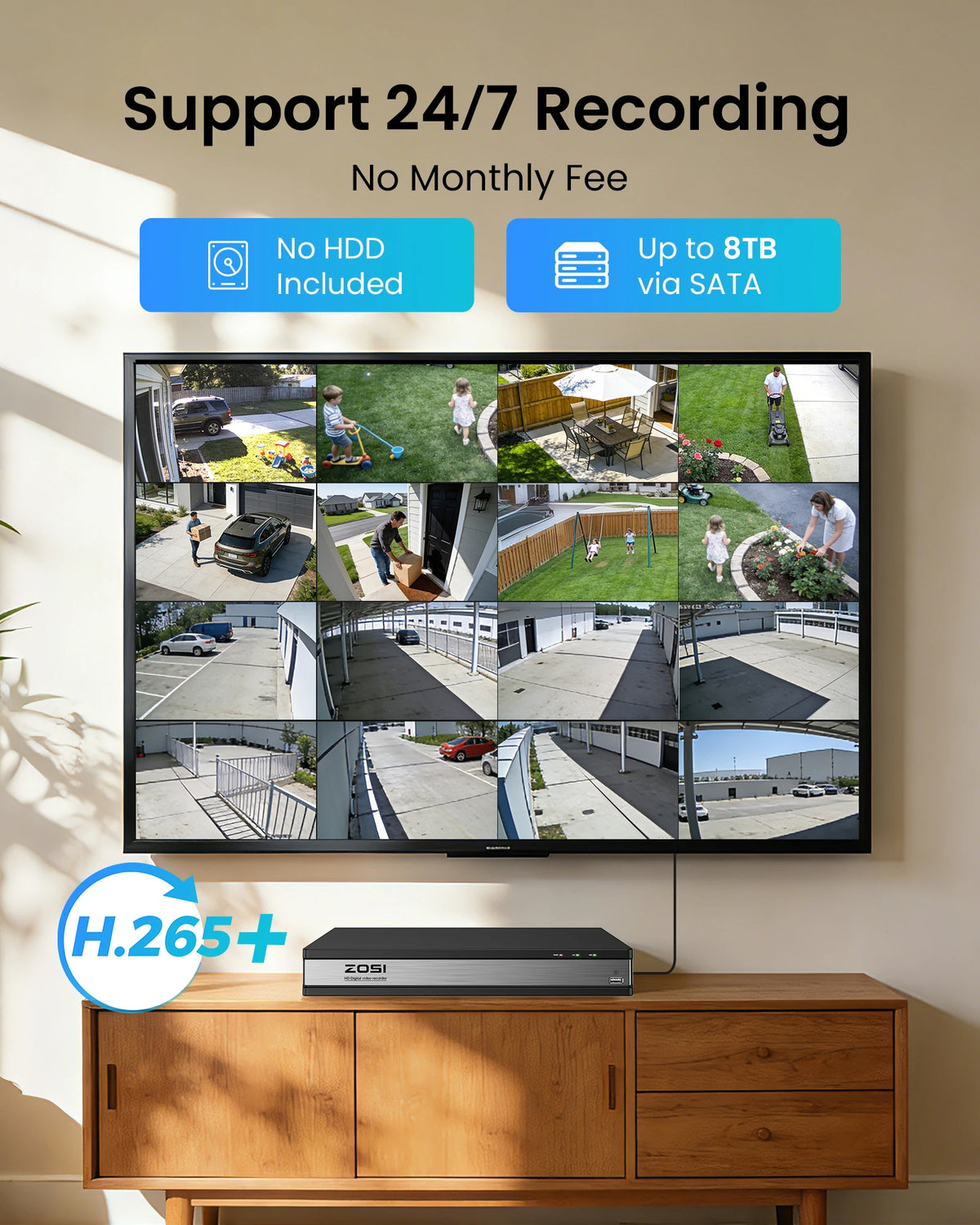 ZOSI Wired CCTV Security Camera System With DVR And Cameras
