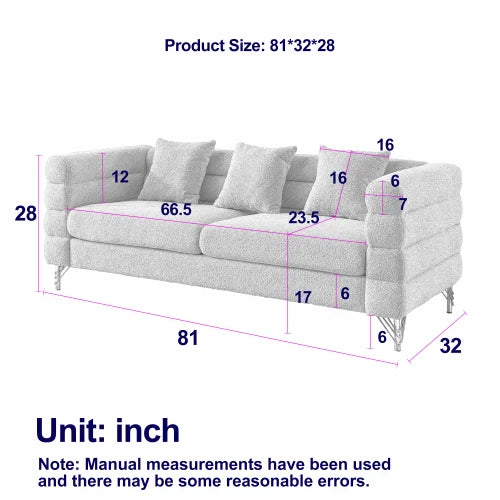 Soft Fabric Sectional Sofa With Deep Seating Comfort Living Room