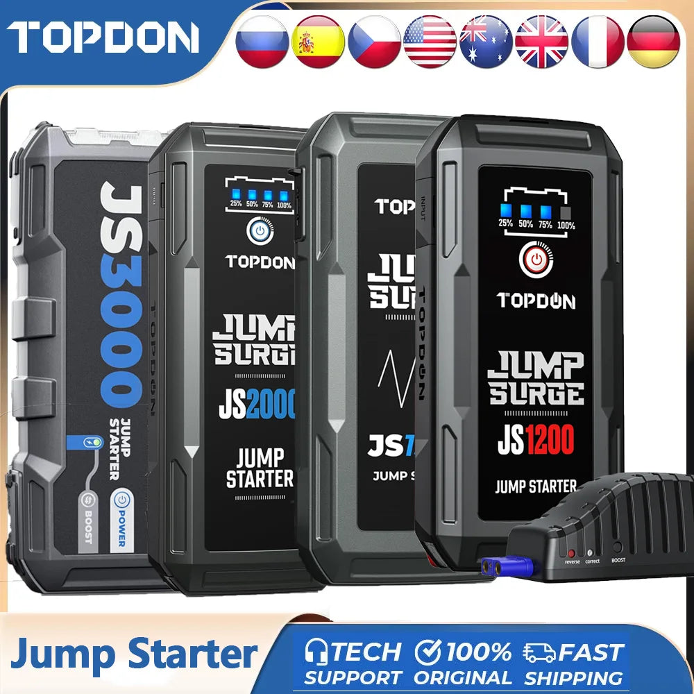 TOPDON Portable Car Jump Starter And Power Bank Battery Booster