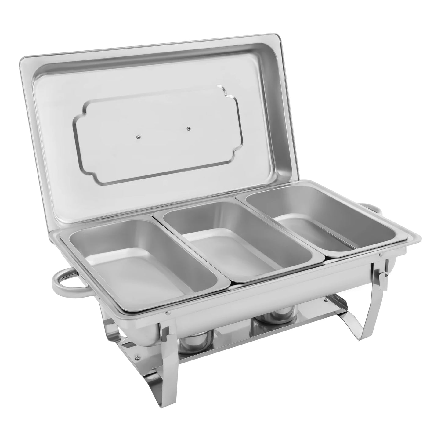 Bymaocar Three Grid Stainless Steel Chafing Dish Buffet Set
