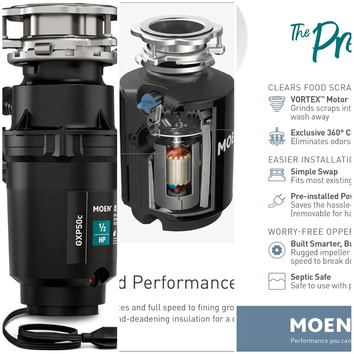 XMSJ Prep Series Pro Continuous Feed Garbage Disposal GXP50C