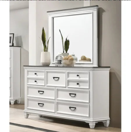 Wood Bedroom Set With Shiplap Panel King Bed Dresser Mirror Nightstands