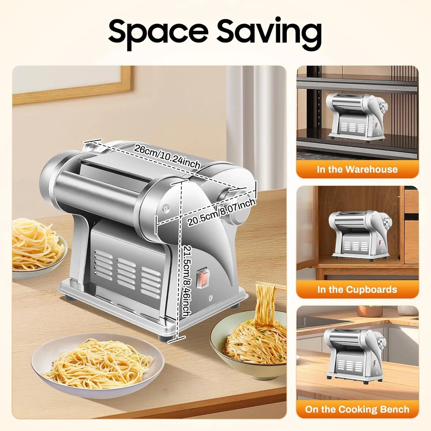 XMSJ 135W Electric Pasta Maker Machine Spaghetti Roller Noodle Press