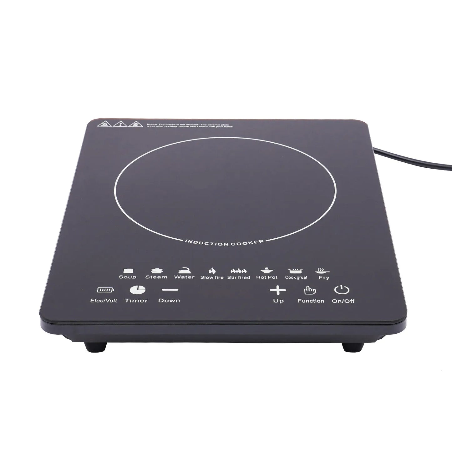 Portable 750W Induction Cooktop With Touch Panel And 8 Presets