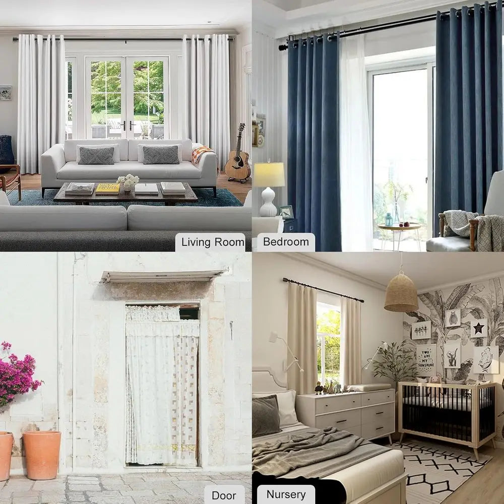 Adjustable Metal Window Curtain Rod With Decorative Finials