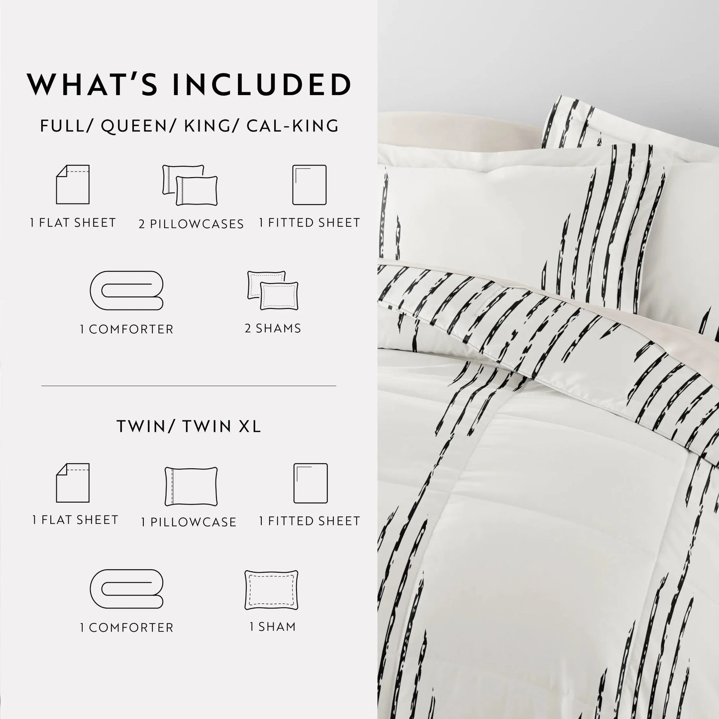 7 Piece Bedding Bundle Microfiber Patterned Comforter And Sheet Set