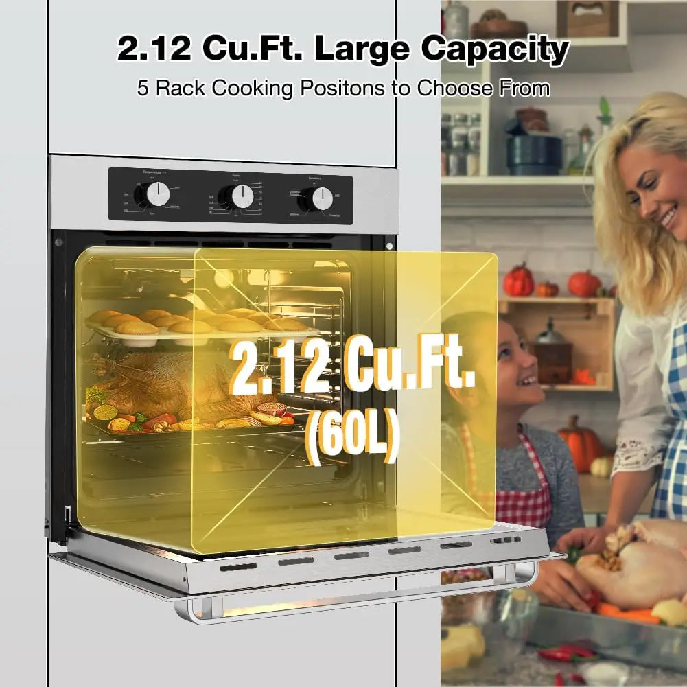 XMSJ Gas Wall Oven With Convection Bake Rotisserie And Timer