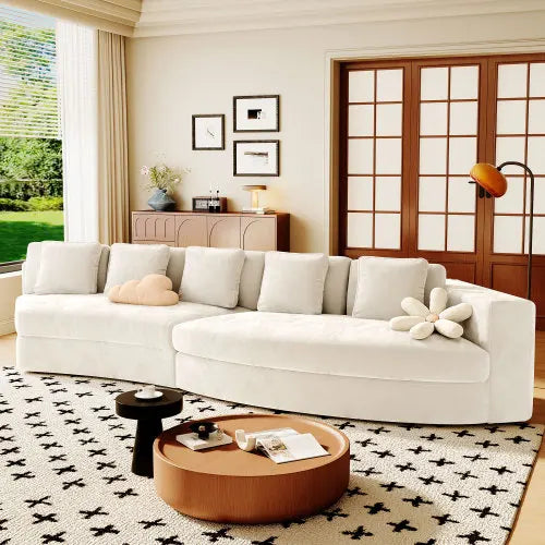 Pure Foam Modular Sectional Sofa 2 Piece Set With Pillows