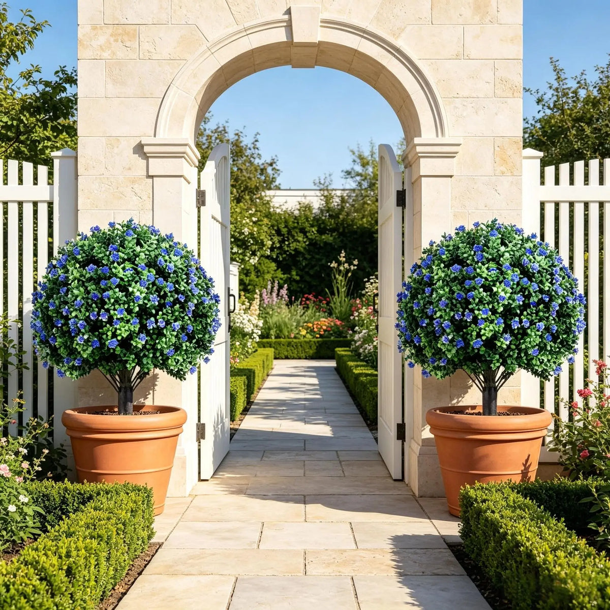 Artificial Camellia Boxwood Topiary Ball Trees For Home Decor