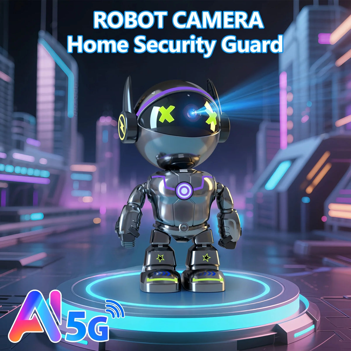 WESECUU 5MP Smart Indoor Outdoor Security Robot Camera With Audio