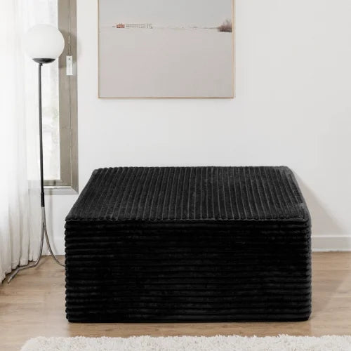 Plush Corduroy Chaise Lounge Sofa Modular No Assembly High Resilience Sponge