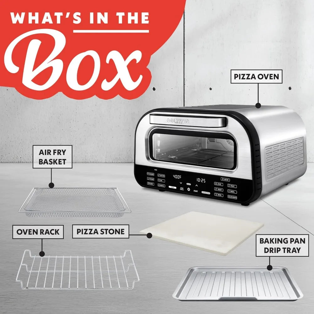 Gourmia Indoor Pizza Oven Air Fryer Toaster Countertop Multi Cooker