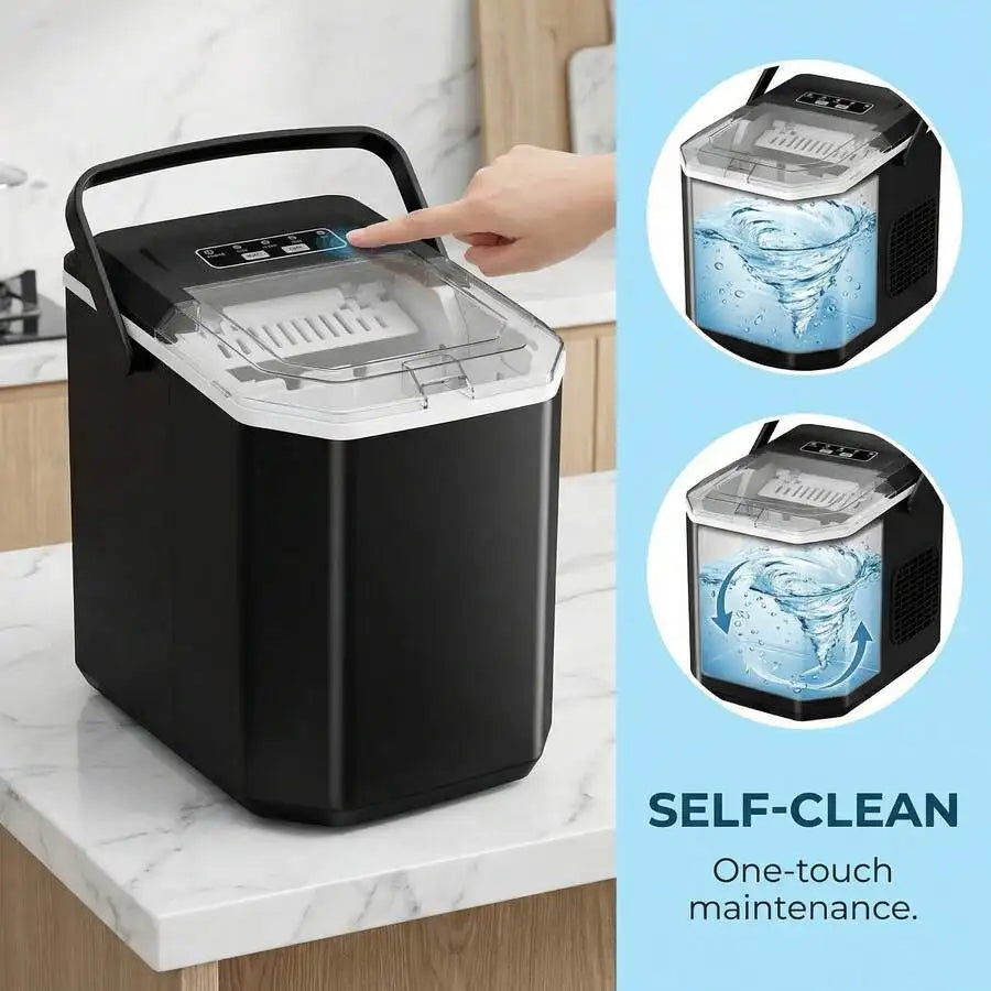 XMSJ Countertop Ice Maker With SelfCleaning And Two Ice Sizes