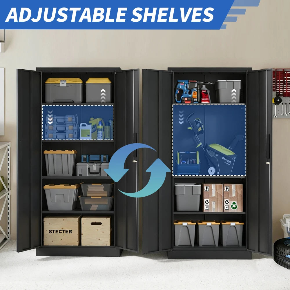 Heavy Duty Metal Garage Storage Cabinet With Doors And Shelves