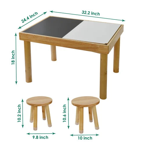 Sensory Toddl er Table Set With Chairs And Double Sided Boards