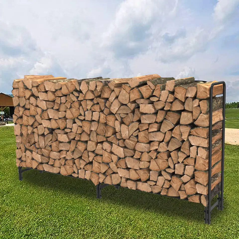 Heavy Duty Metal Firewood Log Rack Indoor Outdoor Storage Holder