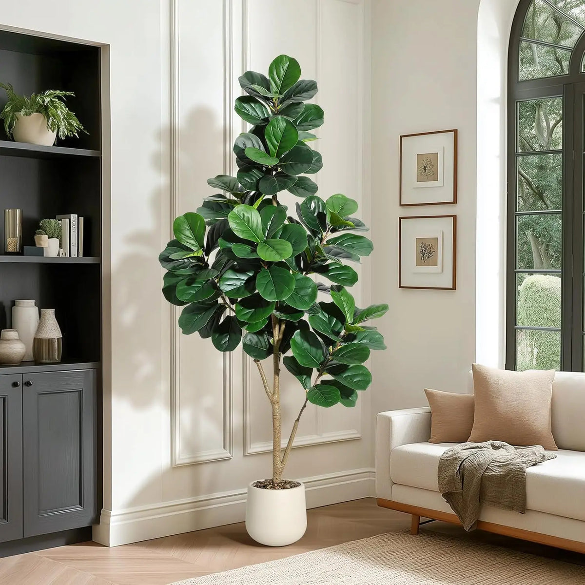 HiMISS Fiddle Leaf Fig Tree Artificial Ficus Lyrata In Planter