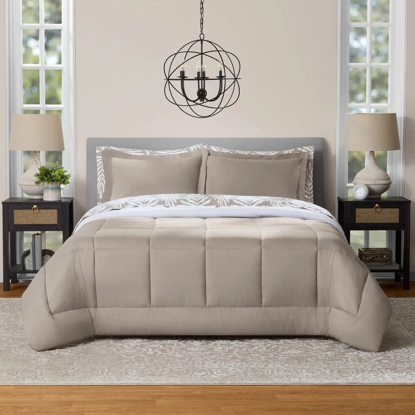 All In One Reversible Comforter And Sheet Set 7 Piece