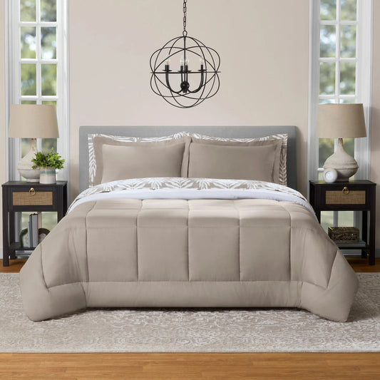 All In One Reversible Comforter And Sheet Set 7 Piece