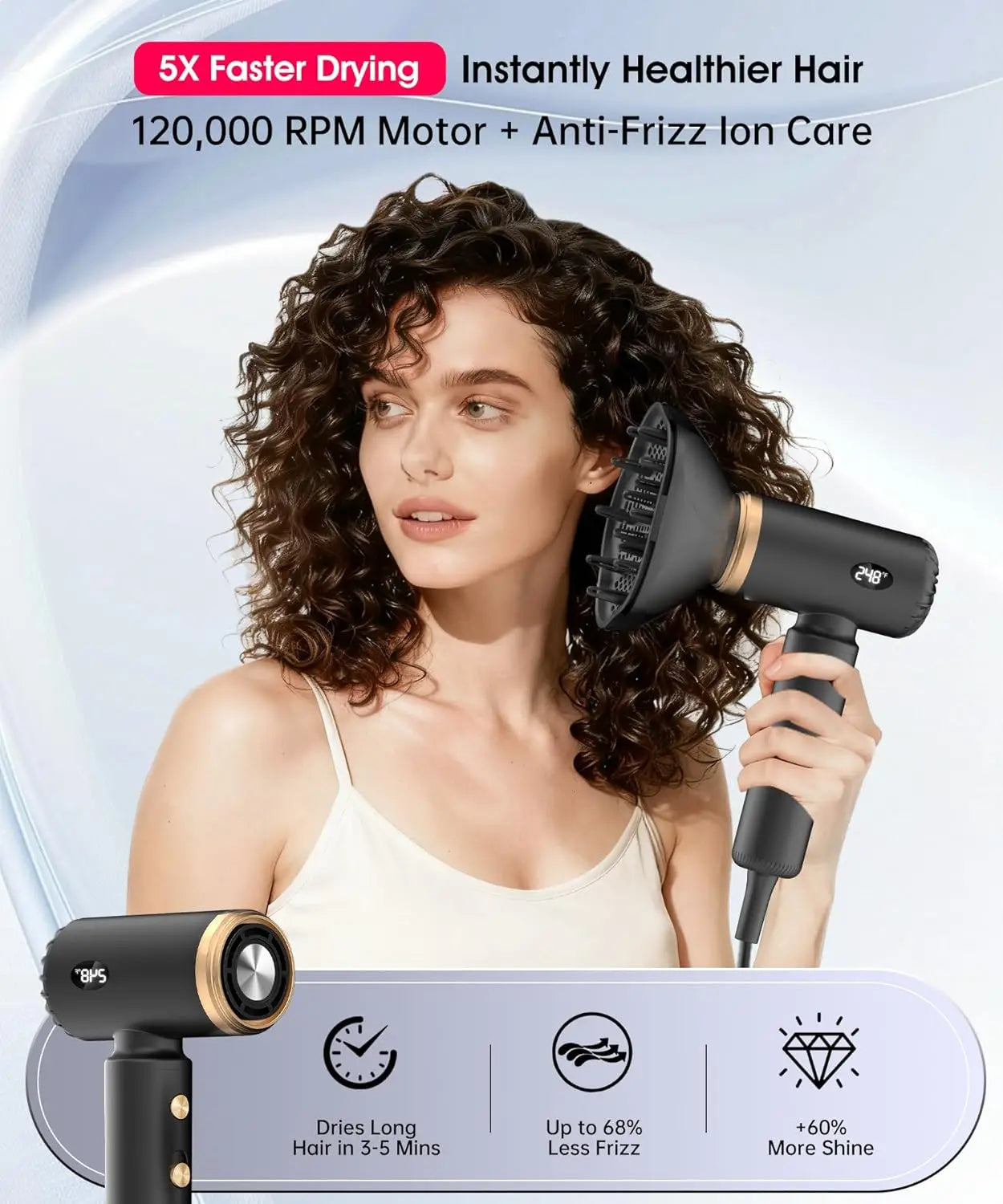 XMSJ Travel Hair Dryer Dual Voltage Mini Ionic Blow Dryer