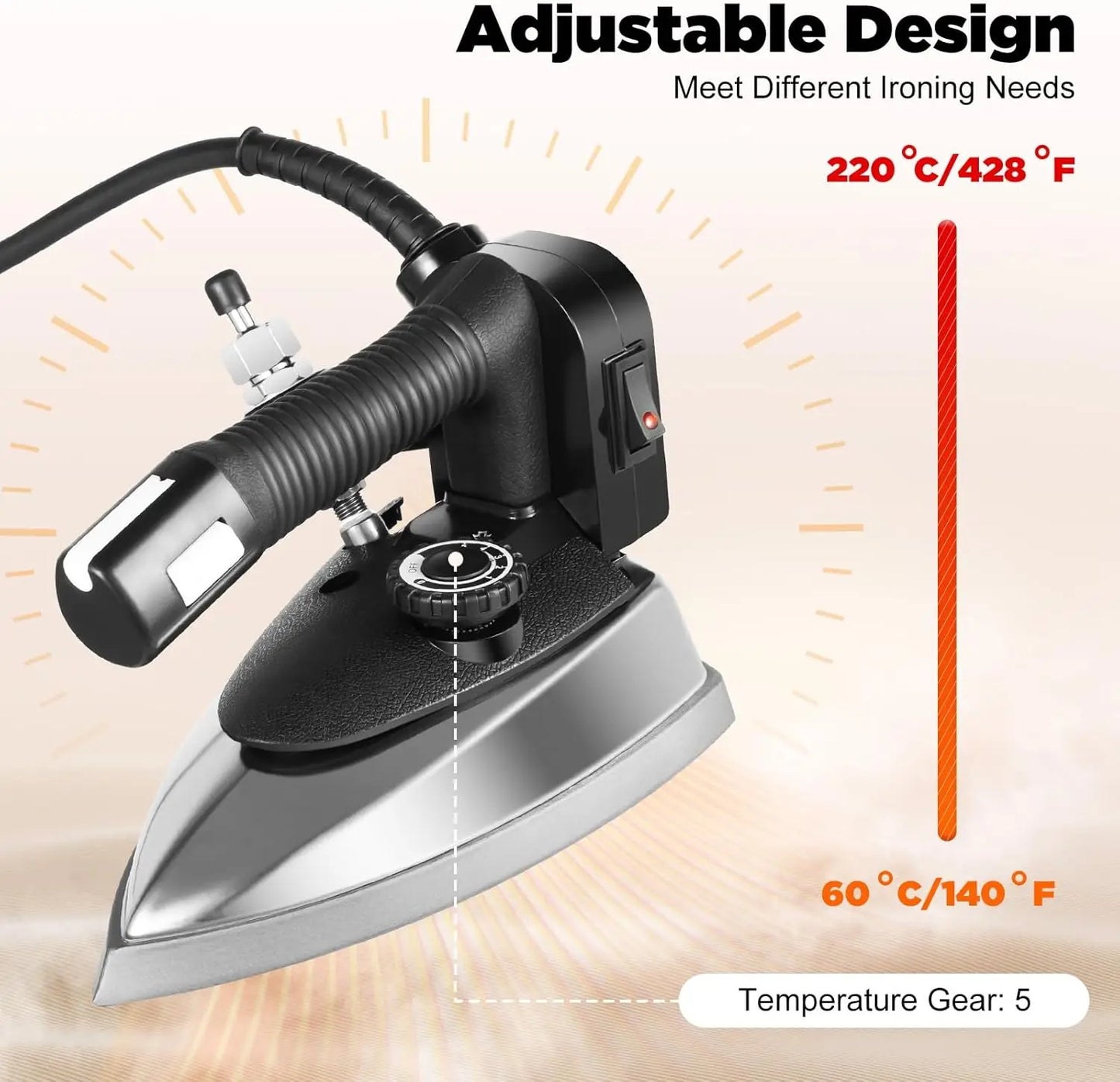 XMSJ Industrial Steam Iron 110V 1200W With Gravity Feed