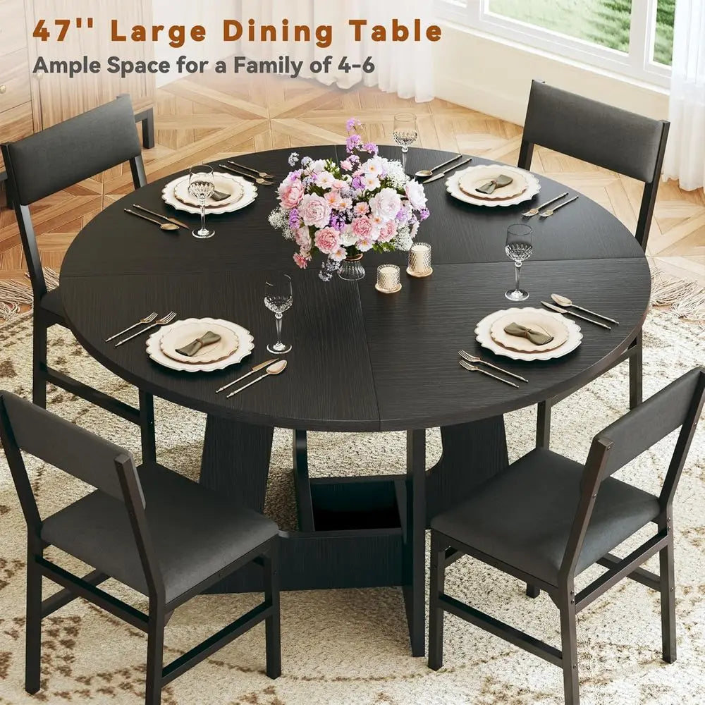 Ticify Round Dining Table Set For Four Seats