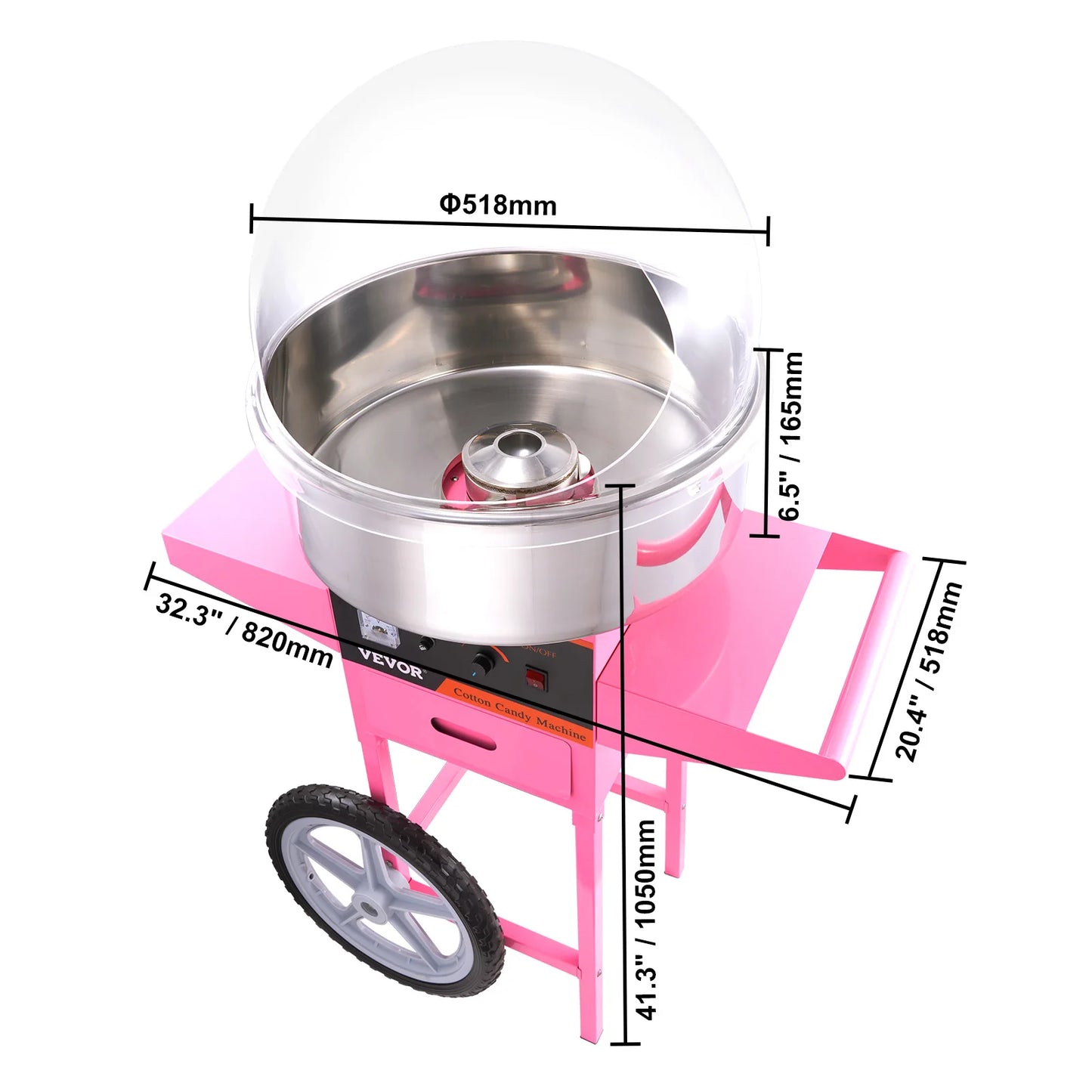SucceBuy Electric Cotton Candy Machine Stainless Steel Floss Maker