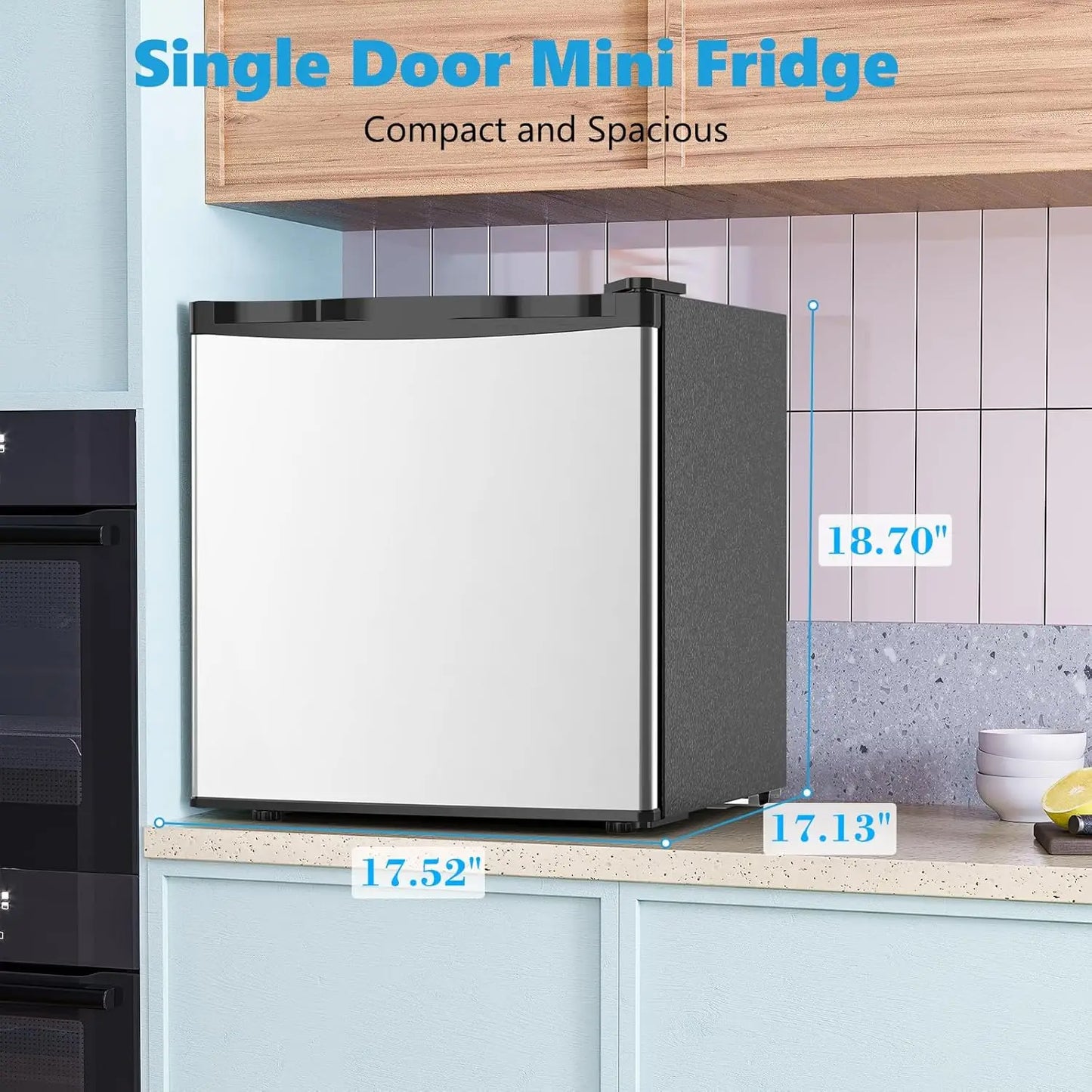 XMSJ Compact Mini Fridge With Freezer Ultra Quiet Energy Efficient