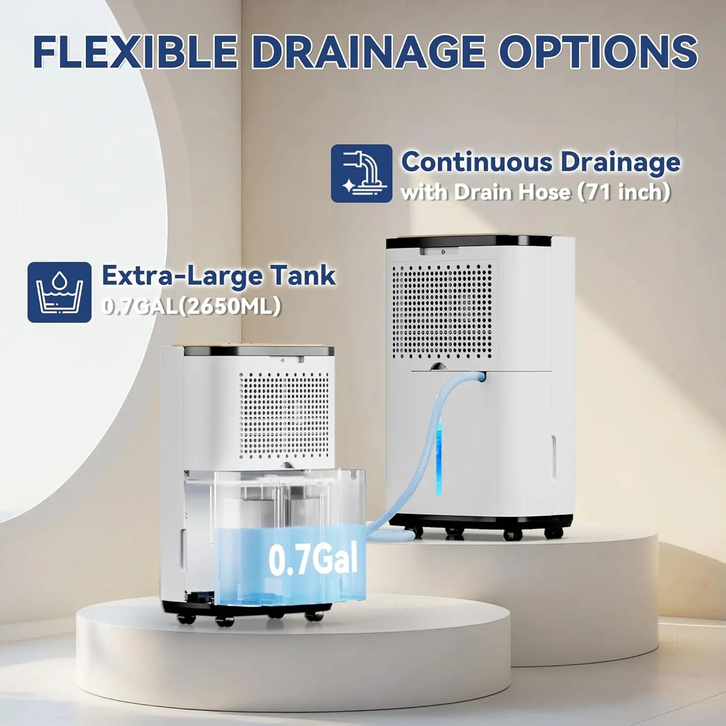 XMSJ 30 Pint Basement Dehumidifier With Drain Hose