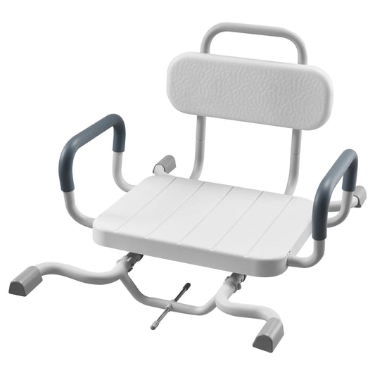 SucceBuy Swivel Shower Chair With Arms And Back For Bathroom
