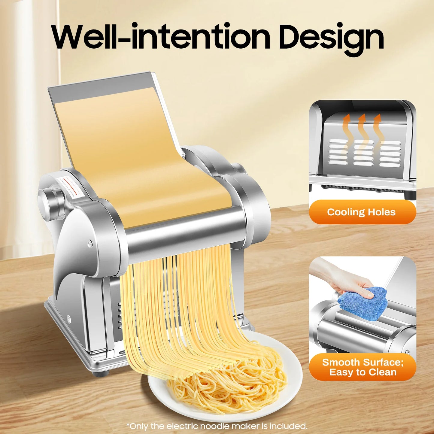135W Automatic Noodle Machine Stainless Steel Pasta Maker for Home
