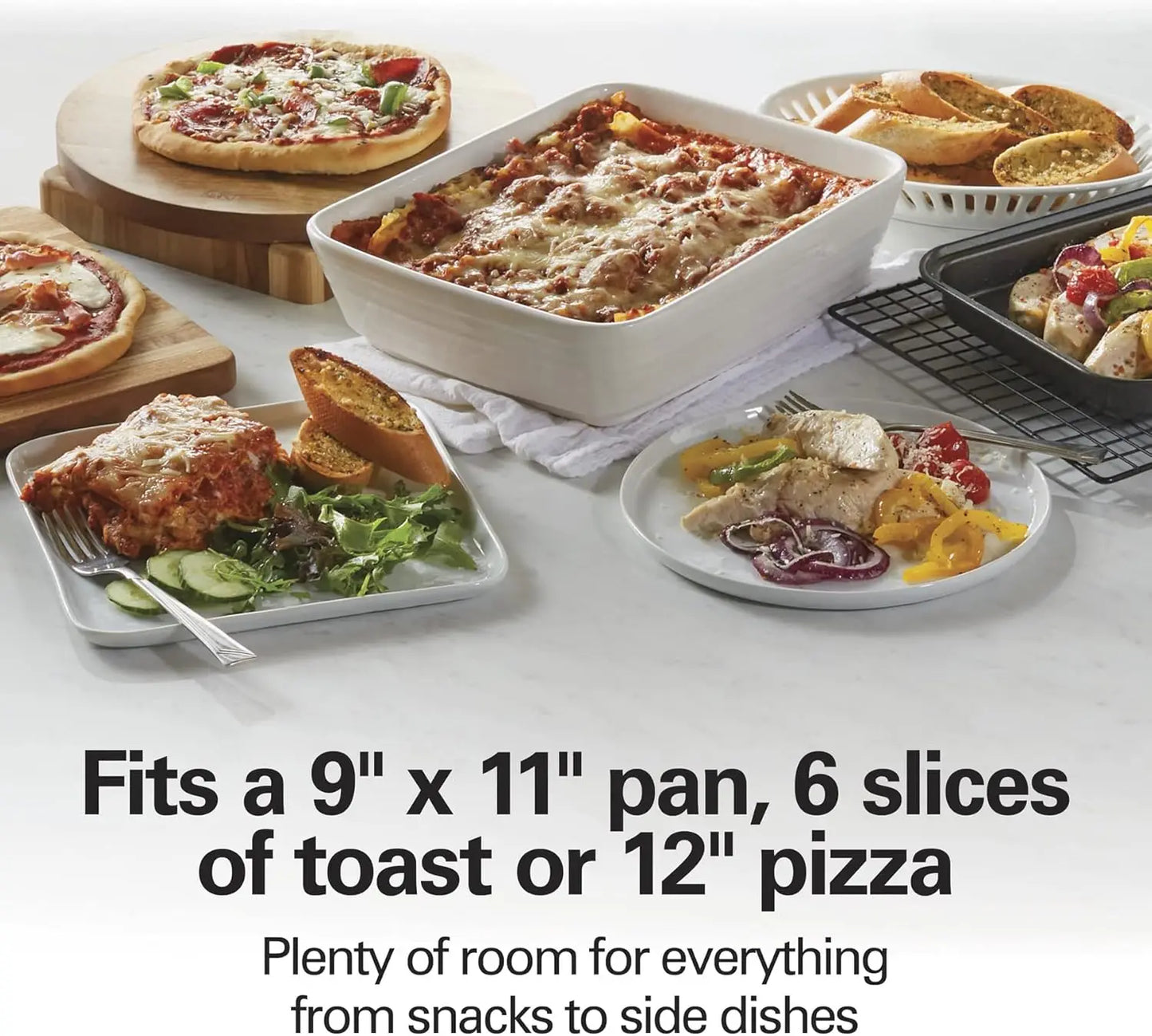 XMSJ 6 Slice Countertop Toaster Oven With Roll Top Door
