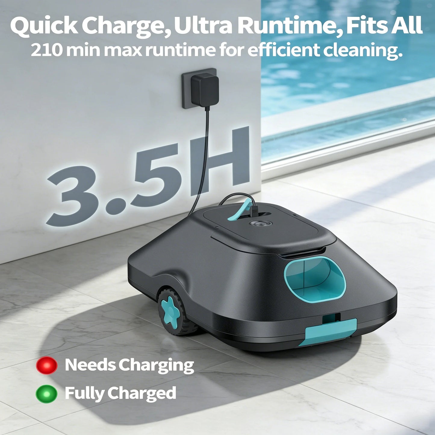Vastorm Automatic Robotic Pool Cleaner With Smart Navigation
