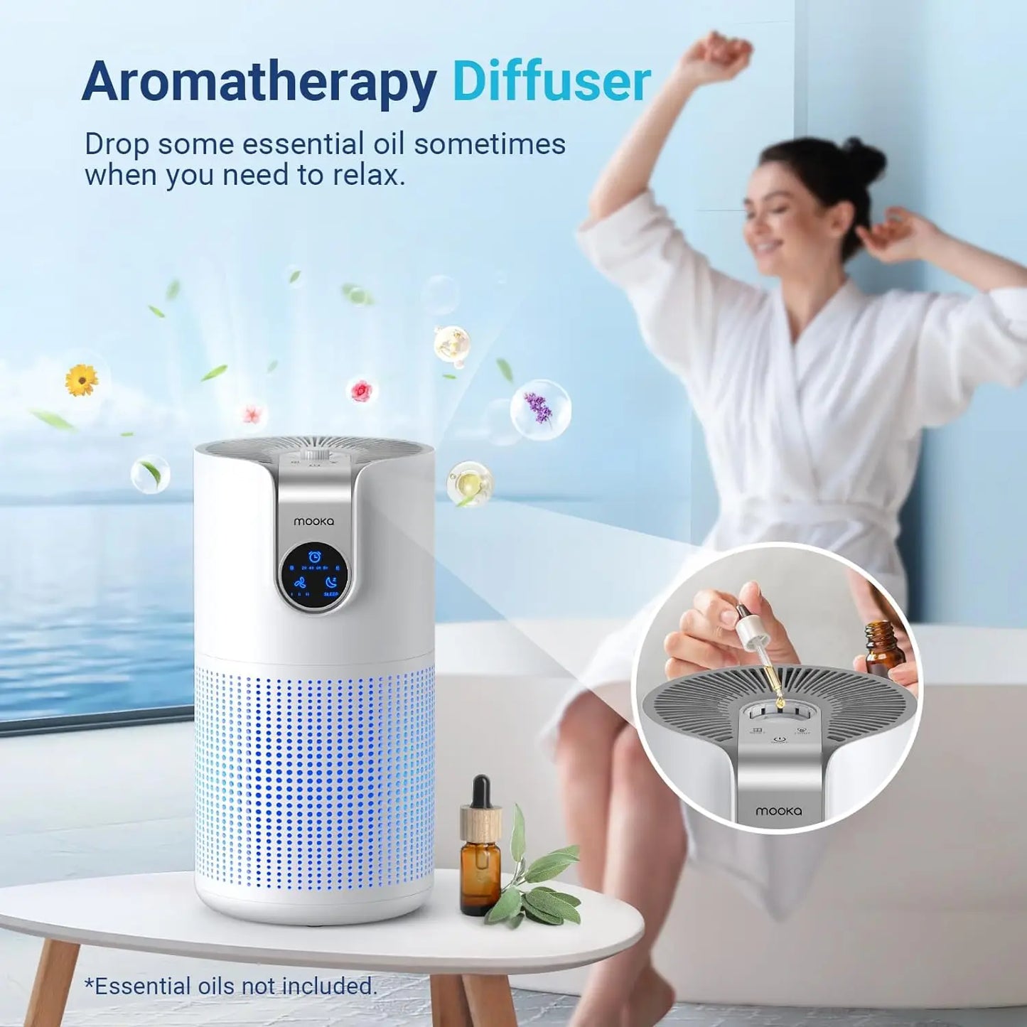 MOOKA Air Purifier HEPA with Aromatherapy for Home Use