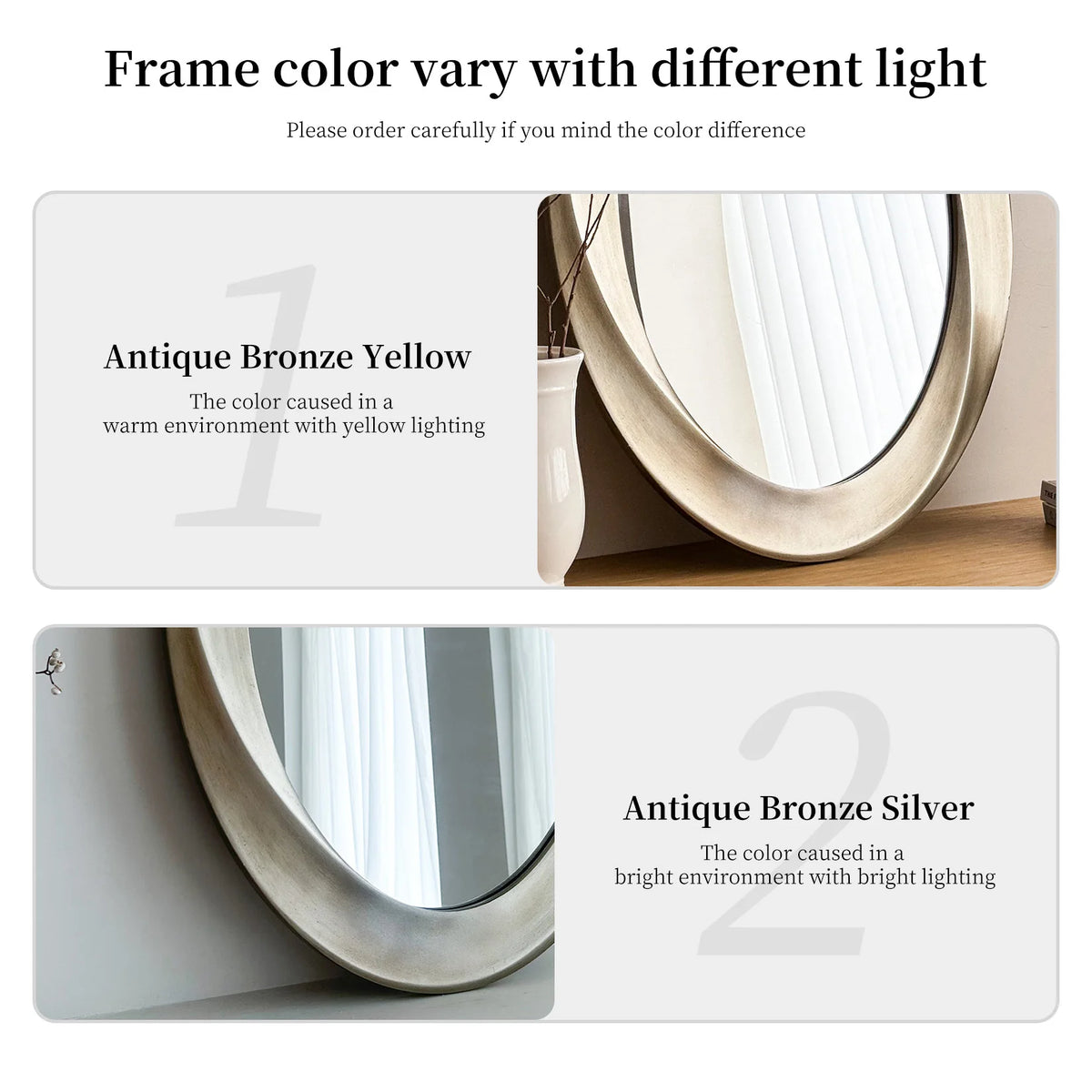 Oval Beveled Edge Baroque Mirror For Bathroom Vanity