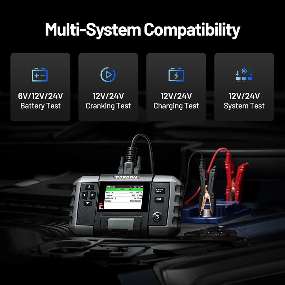 TOPDON 2-in-1 Automotive Battery And Resistance Tester For Multiple Batteries