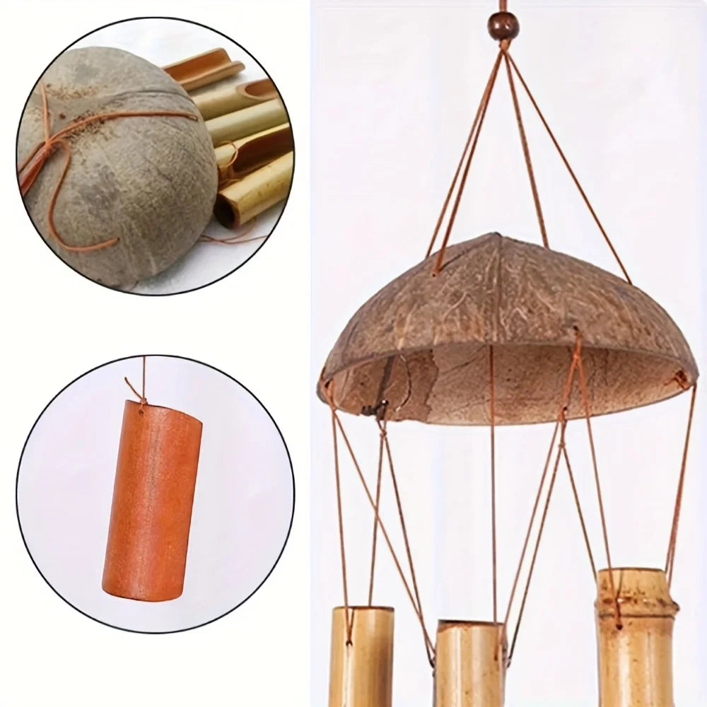 Bamboo Wind Chimes Outdoor Garden Home Decor Hanging Ornament