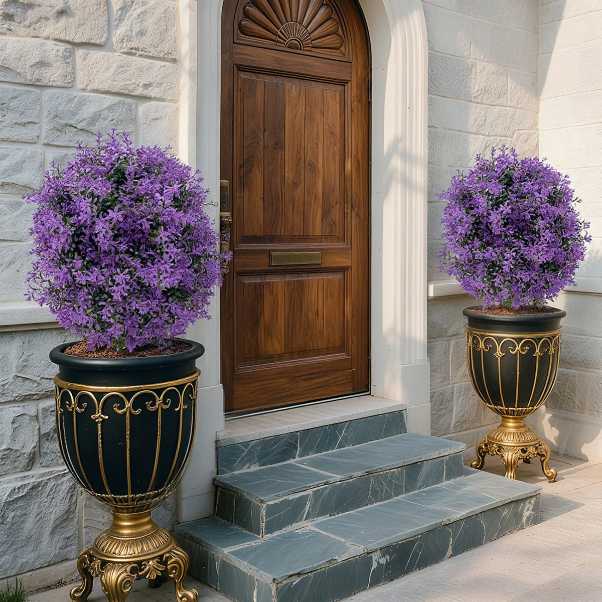 Artificial Boxwood Topiary Balls With Ground Spikes For Garden Decor