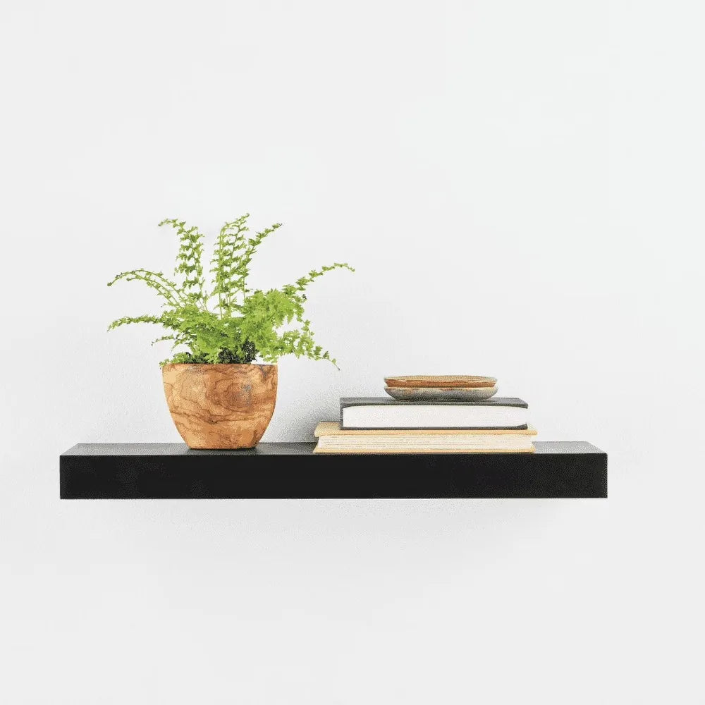 Wall Mounted Single Tier Wood Floating Shelf Mainstays
