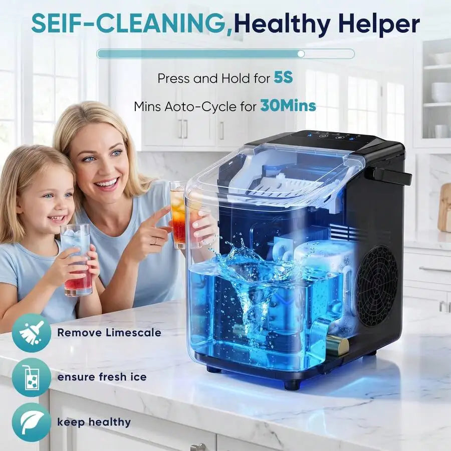 XMSJ Nugget Ice Maker Portable Countertop Machine Ready In 6 Minutes