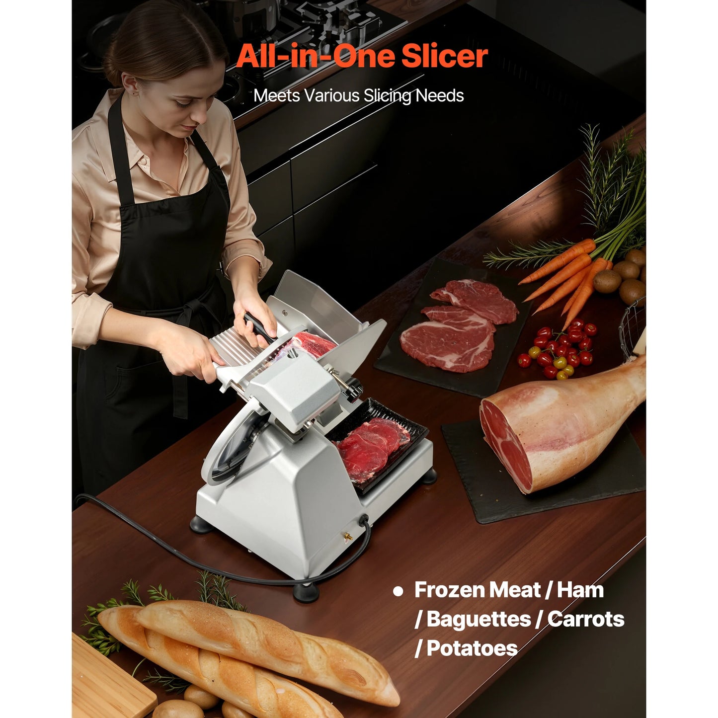 Commercial Meat Slicer 320W SUS420 Blade Adjustable 0 To 10mm